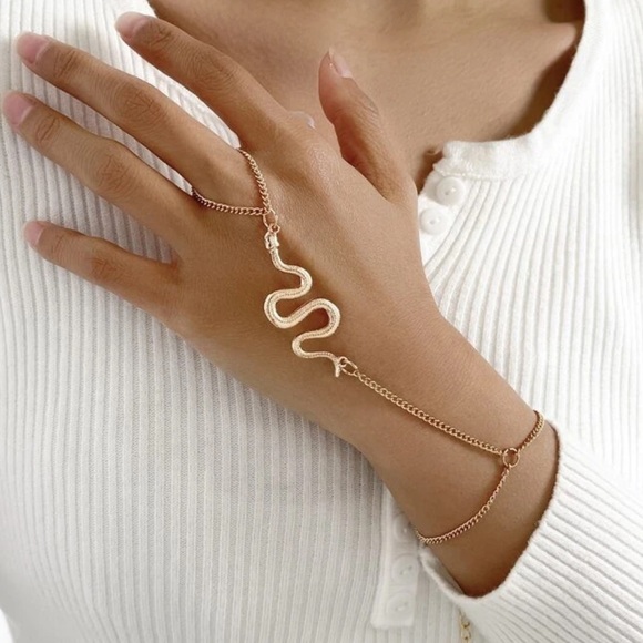 Gold Snake Bracelet and Ring - Picture 4 of 4